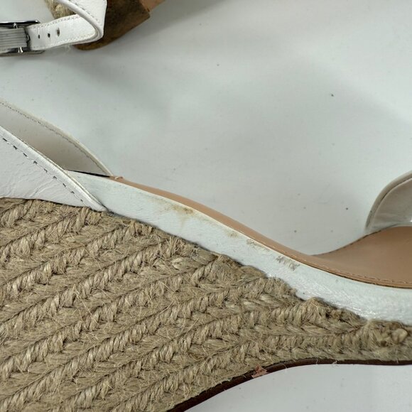 Aqua Ankle Strap Espadrille Wedge Sandals 7.5M, White - Picture 9 of 10